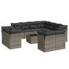 vidaXL Set Divani da Giardino 12 pz con Cuscini Grigio in Polyrattan