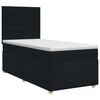vidaXL Letto box spring con materasso Nero 100 x 200 cm Tessuto