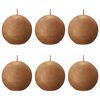Bolsius Candele Rustiche a Sfera Shine 6 pz 76x71 mm Marrone Speziato