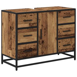 vidaXL Mobile da Bagno Legno vecchio 80 x 33 x 60 cm