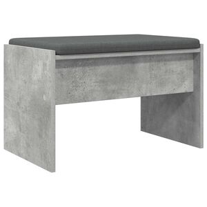 vidaXL Panca per ingresso con cuscino Grigio cemento 63 x 38 x 40 cm