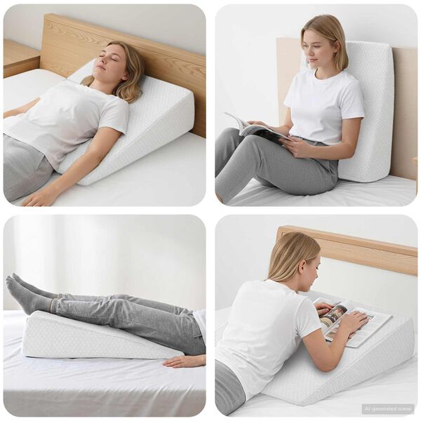 vidaXL Cuscino a Wedge Tinta unita Bianco 69 x 64 x 19 cm