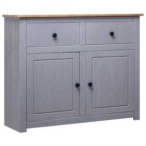 vidaXL Credenza Grigia 93x40x80 cm in Legno Massello di Pino Panama