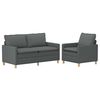 vidaXL Set di divani 2 pz Grigio Scuro Tessuto