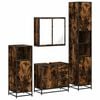 vidaXL Set Mobili da Bagno 4 pz Rovere Fumo in Legno Multistrato