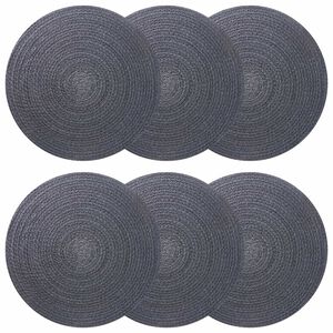 vidaXL Sottobicchieri in juta 6 pz Grigio scuro 100% Juta Tossa