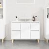 vidaXL Mobile Lavabo Bianco Lucido 80x33x60 cm in Legno Multistrato