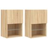 vidaXL Mobili Porta TV con Luci LED 2 pz Rovere Sonoma 40,5x30x60 cm