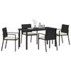 vidaXL Set da Pranzo per Giardino 5 pcs Nero