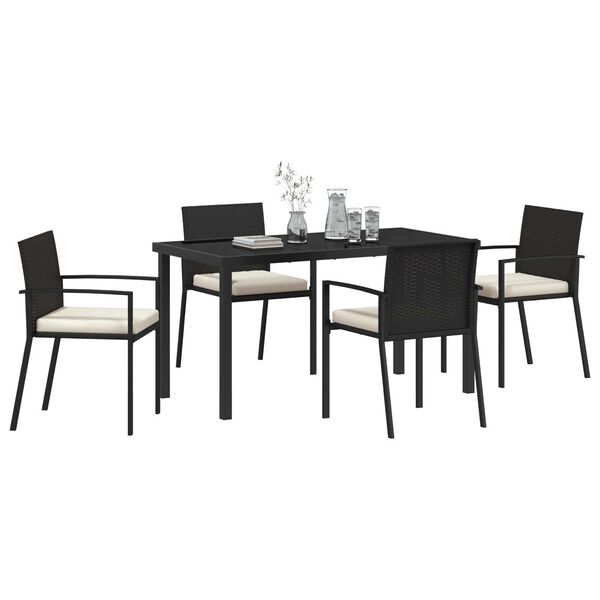 vidaXL Set da Pranzo per Giardino 5 pcs Nero