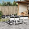 vidaXL Set da Pranzo da Giardino 9 pz con Cuscini Bianco in Textilene