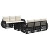 vidaXL Set Divano da Giardino 7 pz Nero e Bianco Crema polyrattan