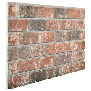 vidaXL Pannelli da parete 10 pz 100 x 50 cm Marrone Scuro e Grigio