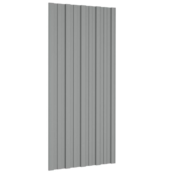 vidaXL Pannello per tetto 36 pcs Grigio 100 x 45 cm Acciaio zincato
