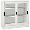 vidaXL Armadio con Ante Scorrevoli Grigio Chiaro 90x40x90cm in Acciaio