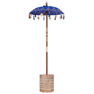 vidaXL Ombrello balinese con base Blu 95 x 95 x 260 cm