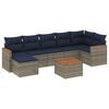 vidaXL Set Divani da Giardino 8 pz con Cuscini Grigio in Polyrattan