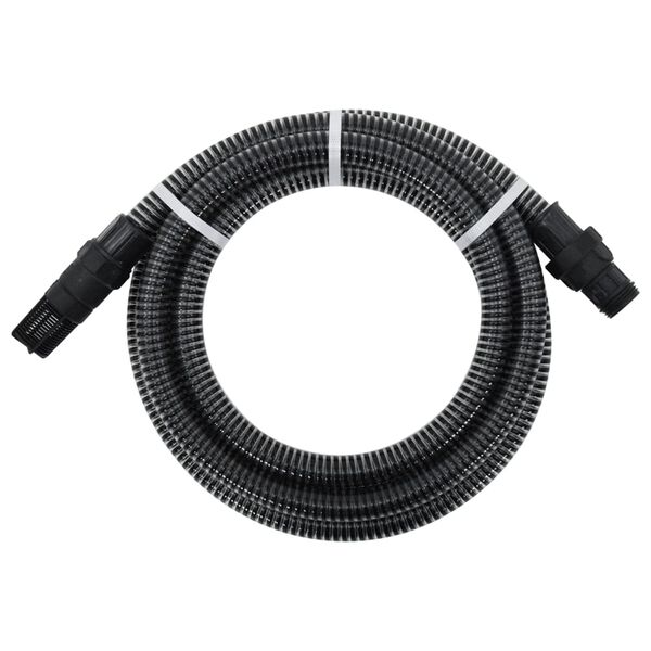 vidaXL Tubo di Aspirazione con Raccordi in Ottone Nero 1" 7 m in PVC