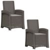 vidaXL Sedia da giardino reclinabile effetto rattan 2 pz Grigio Chiaro