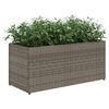 vidaXL Fioriere da Giardino con 2 Vasi Grigie 72x30x32 cm Polyrattan