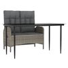 vidaXL Set da Pranzo da Giardino 2 pz con Cuscini in Polyrattan Grigio