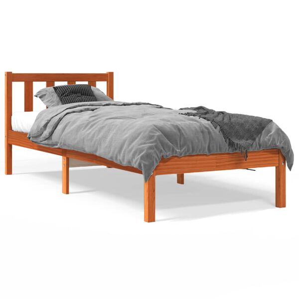 vidaXL Letto senza Materasso Marrone Cera 90x190 cm in Legno di Pino