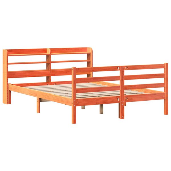vidaXL Letto senza Materasso Marrone Cera 140x190 cm in Legno di Pino