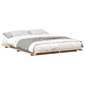 vidaXL Struttura letto a terra Marrone 140 x 210 cm