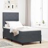 vidaXL Letto a molle con materasso Grigio scuro 90 x 190 cm Tessuto