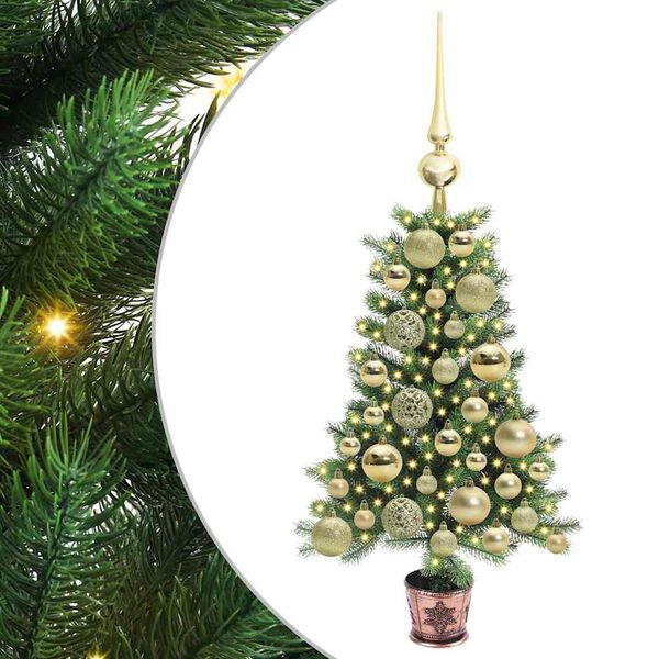 vidaXL Albero di Natale con 150 LED con supporto Verde 65 cm PE