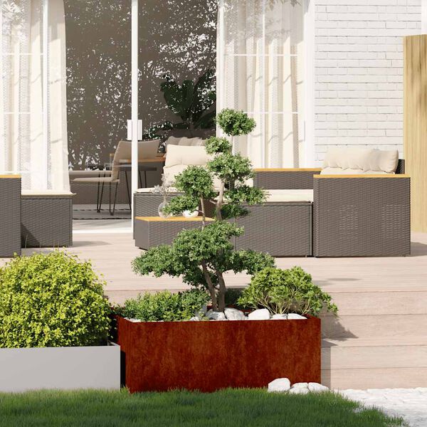 vidaXL Fioriera Arrugginita 100x100x40 cm in Acciaio Corten