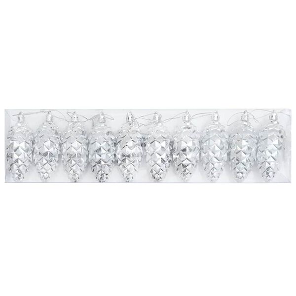 vidaXL Palla di pino di Natale 40 pcs Argento