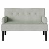 vidaXL Panca Chesterfield Grigio chiaro 112 x 65.5 x 75 cm Velluto