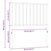 vidaXL Testiera di Ricambio in Metallo Bianco 80 cm