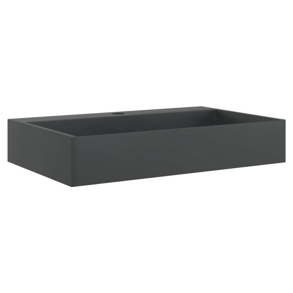 vidaXL Lavandino 60x38x11 cm Blocco in Marmo/Minerale Nero Opaco
