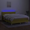 vidaXL Letto a Molle con Materasso e LED Verde 140x200 cm in Tessuto
