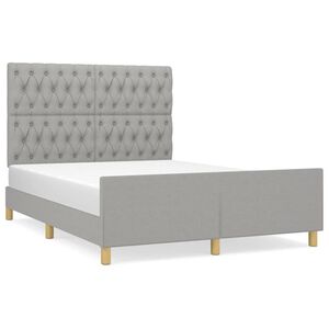 vidaXL Giroletto senza Materasso Grigio Chiaro 140x190 cm Tessuto