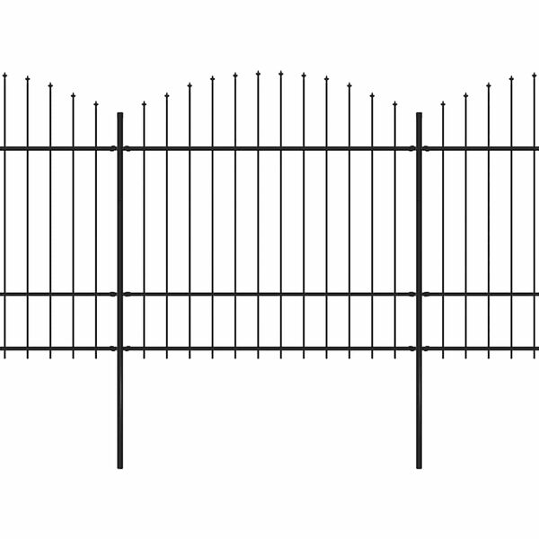 vidaXL Recinto Giardino Punta a Lancia (1,5-1,75)x15,3m Acciaio Nera