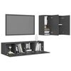 vidaXL Set Mobili Porta TV 4 pz Grigio in Legno Multistrato