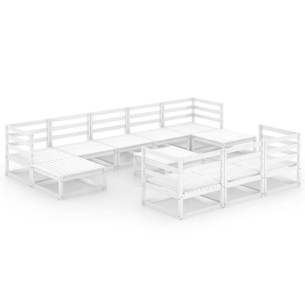 vidaXL Set Divani da Giardino 11 pz in Legno Massello di Pino