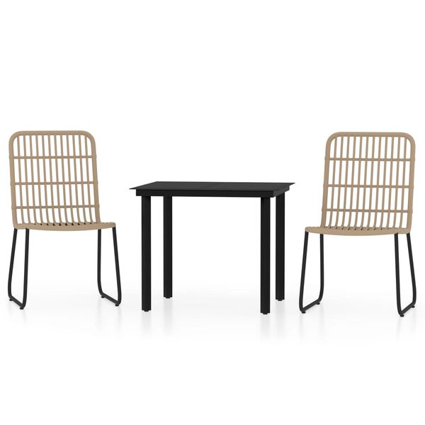 vidaXL Set Mobili da Pranzo da Giardino 3 pz Rovere