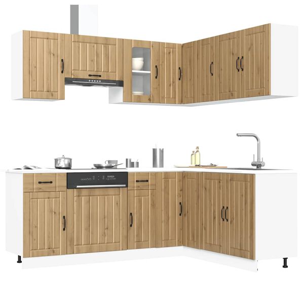 vidaXL Set Mobili da Cucina 11 pz Lucca Rovere Artigianale Truciolato