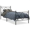vidaXL Giroletto con Testiera e Pediera Metallo Nero 80x200 cm