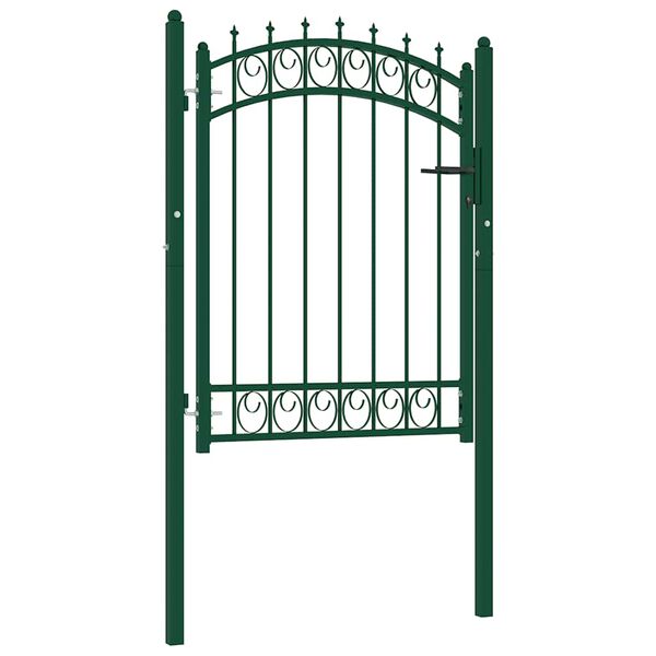 vidaXL Cancello per Recinzione con Punte in Acciaio 103x109,5 cm Verde