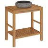 vidaXL Armadietto da Bagno in Legno di Teak con Lavabo in Marmo Nero