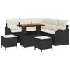 vidaXL Set Divano da Giardino 8 pz Nero polyrattan