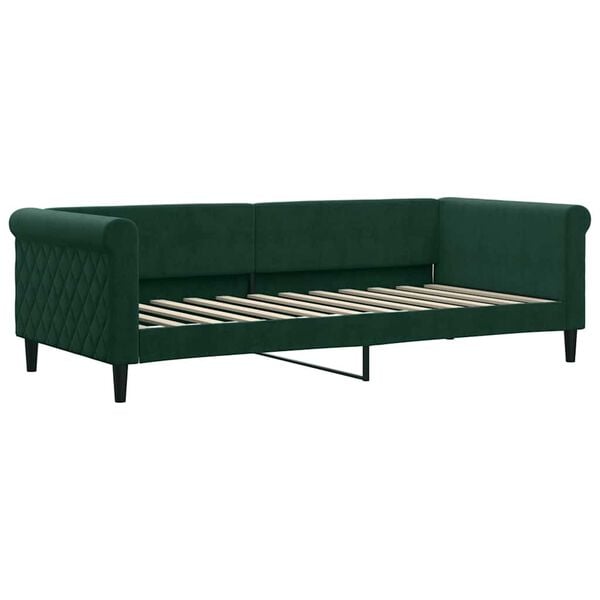 vidaXL Letto da Giorno Verde Scuro 90x200 cm in Velluto