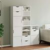 vidaXL Armadietti Laterali 5 pz ODDA Bianco 40x24x79 cm Legno di Pino