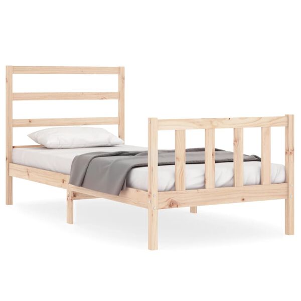 vidaXL Letto senza Materasso 90x190 cm in Legno Massello di Pino