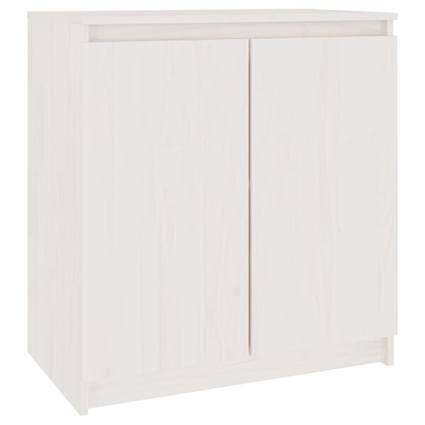 vidaXL Armadietto Bianco 60x36x65 cm in Legno Massello di Pino